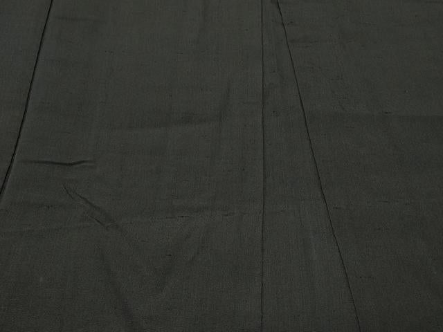 平和屋着物＃男性　長羽織　紬地　単衣　黒地　正絹　逸品　CABF8950in