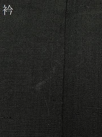平和屋着物＃男性　長羽織　紬地　単衣　黒地　正絹　逸品　CABF8950in