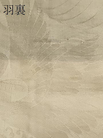 平和屋着物＃羽織　寿光織　草花文　黒地　銀糸　正絹　逸品　CABF8957in