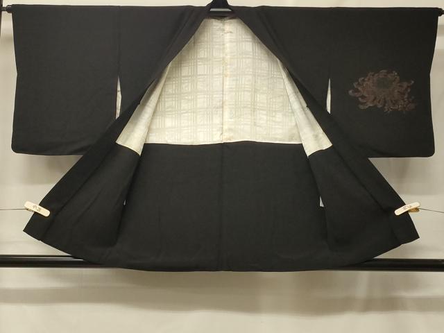 平和屋着物＃羽織　寿光織　乱菊　黒地　金糸　正絹　逸品　CABF8959in