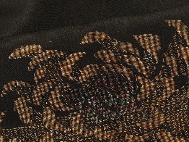 平和屋着物＃羽織　寿光織　乱菊　黒地　金糸　正絹　逸品　CABF8959in