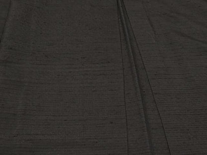 平和屋着物＃男性　長羽織　紬地　黒地　正絹　逸品　CABF8966in