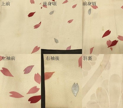 平和屋着物＃羽織　舞桜文　銀彩　正絹　逸品　CABF8971in