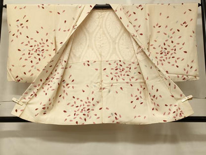 平和屋着物＃羽織　舞桜文　銀彩　正絹　逸品　CABF8971in