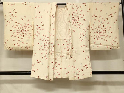 平和屋着物＃羽織　舞桜文　銀彩　正絹　逸品　CABF8971in