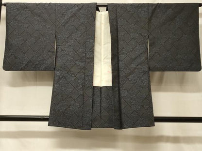 平和屋着物＃本場大島紬　羽織　花菱文　正絹　逸品　CABF8973in