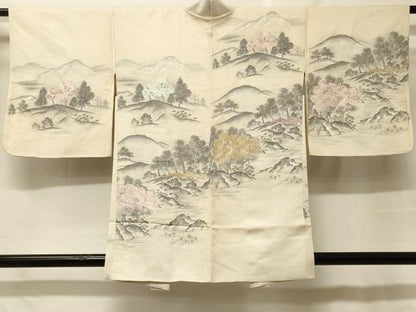 平和屋着物＃羽織　寿光織　遠山風景文　金銀糸　正絹　逸品　CABF8974in