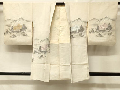 平和屋着物＃羽織　寿光織　遠山風景文　金銀糸　正絹　逸品　CABF8974in