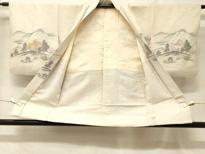 平和屋着物＃羽織　寿光織　遠山風景文　金銀糸　正絹　逸品　CABF8974in