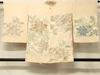 平和屋着物＃羽織　寿光織　草花文　金糸　正絹　逸品　CABF8977in