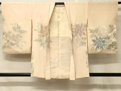 平和屋着物＃羽織　寿光織　草花文　金糸　正絹　逸品　CABF8977in