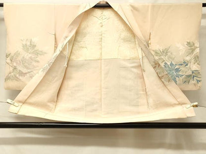 平和屋着物＃羽織　寿光織　草花文　金糸　正絹　逸品　CABF8977in