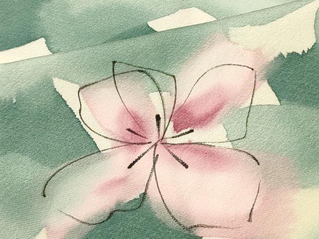平和屋着物＃羽織　舞花文　暈し染め　正絹　逸品　CABF8983in