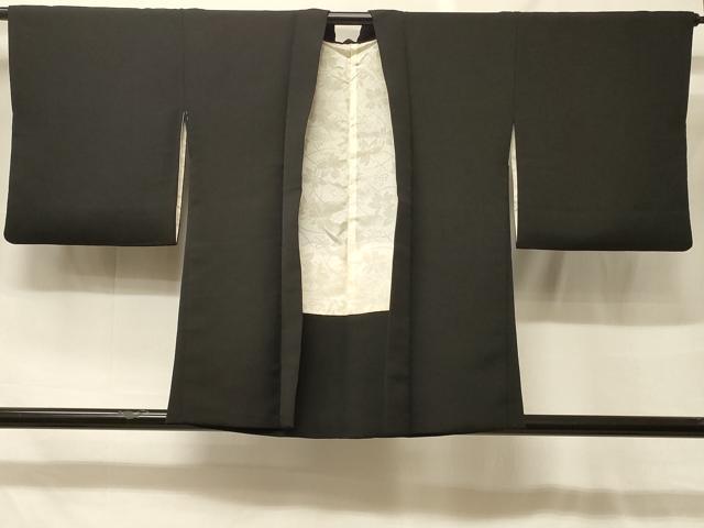 平和屋着物＃羽織　寿光織　貝桶花文　黒地　金糸　正絹　逸品　CABF8997in