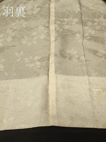 平和屋着物＃羽織　寿光織　貝桶花文　黒地　金糸　正絹　逸品　CABF8997in
