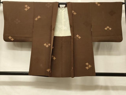 平和屋着物＃羽織　地紋起こし　菱文　正絹　逸品　CABF8998in