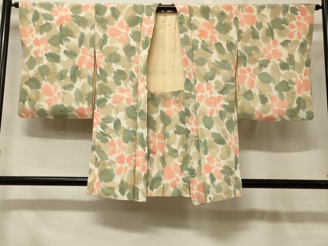 平和屋着物＃羽織　草花文　暈し染め　正絹　逸品　CABF9000in