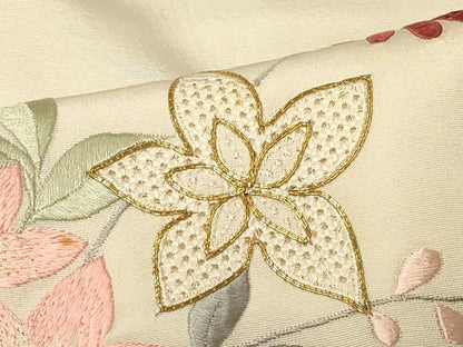 平和屋着物＃羽織　駒刺繍　総刺繍　流水草花文　暈し染め　正絹　逸品　CABF9004in