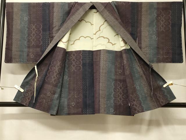 平和屋着物＃道中着　紬地　吉祥間道　正絹　逸品　未使用　CABF9005in