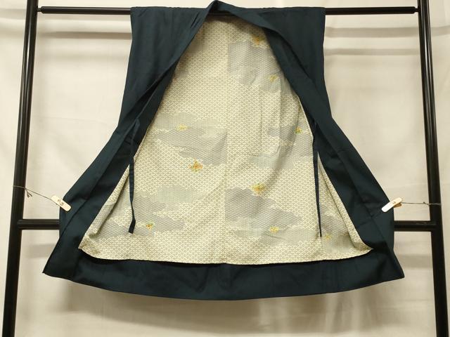 平和屋着物＃男性　袖無し羽織　紬地　霞文　正絹　逸品　CABF9006in