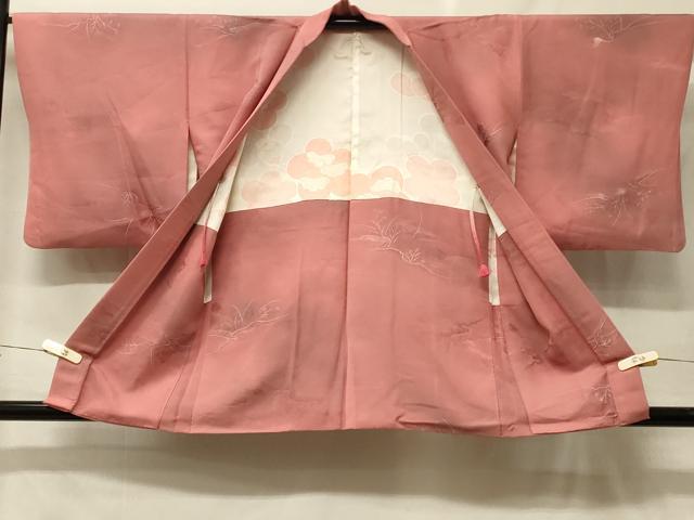 平和屋着物＃羽織　地紋起こし　枝葉文　暈し染め　正絹　逸品　CABF9007in