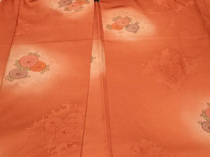 平和屋着物＃羽織　地紋起こし　万寿菊　暈し染め　正絹　逸品　CABF9008in