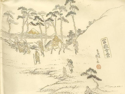 平和屋着物＃羽織　寿光織　冨嶽百景　金糸　正絹　逸品　CABF9015in