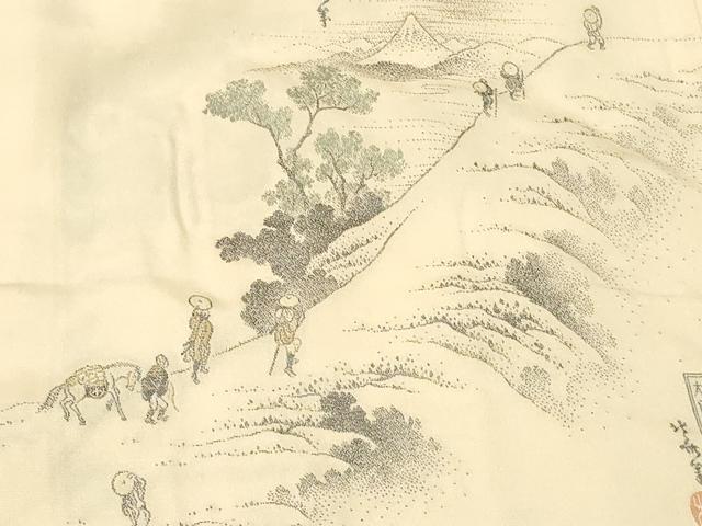 平和屋着物＃羽織　寿光織　冨嶽百景　金糸　正絹　逸品　CABF9015in