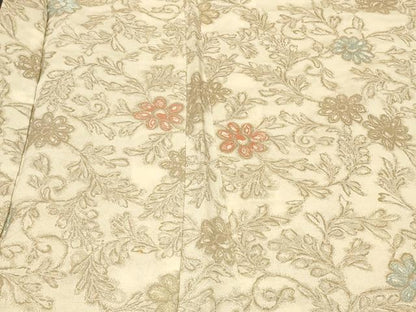 平和屋着物＃羽織　寿光織　草花文　金糸　正絹　逸品　CABF9018in