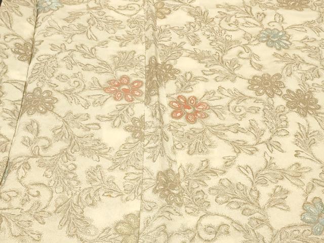 平和屋着物＃羽織　寿光織　草花文　金糸　正絹　逸品　CABF9018in