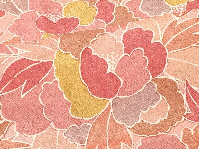 平和屋着物＃道行コート　草花文　さんび謹製　正絹　逸品　CABF9022in