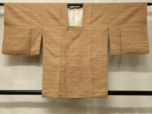 平和屋着物＃道行コート　横段文　暈し染め　銀通し地　正絹　逸品　CABF9023in