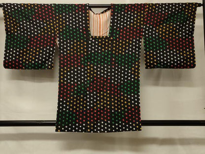 平和屋着物＃道行コート　絞り　鹿の子文様　正絹　逸品　CABF9025in