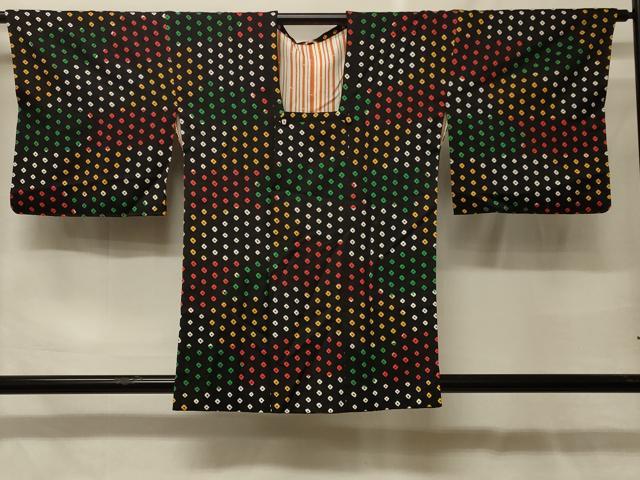 平和屋着物＃道行コート　絞り　鹿の子文様　正絹　逸品　CABF9025in
