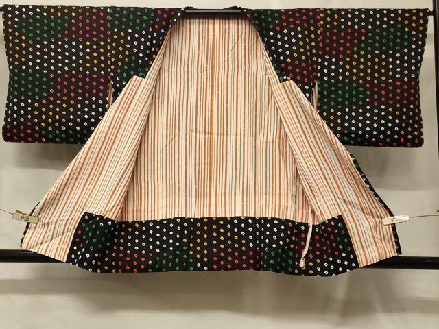 平和屋着物＃道行コート　絞り　鹿の子文様　正絹　逸品　CABF9025in