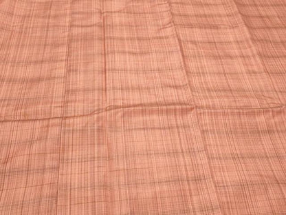 平和屋着物＃道行コート　格子柄　ロング丈　正絹　逸品　CABF9027in