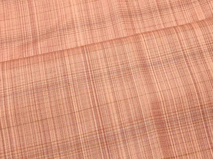 平和屋着物＃道行コート　格子柄　ロング丈　正絹　逸品　CABF9027in