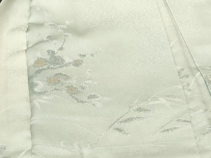 平和屋着物＃羽織　寿光織　流水草花文　金銀糸　正絹　逸品　CABF9029in