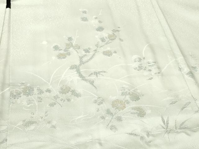 平和屋着物＃羽織　寿光織　流水草花文　金銀糸　正絹　逸品　CABF9029in