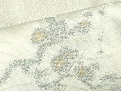 平和屋着物＃羽織　寿光織　流水草花文　金銀糸　正絹　逸品　CABF9029in