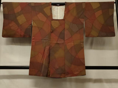 平和屋着物＃道行コート　幾何学文様　正絹　逸品　CABF9034in