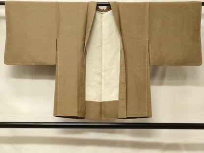 平和屋着物＃羽織　色無地　霞地紋　朽葉色　正絹　逸品　未使用　CABF9037in