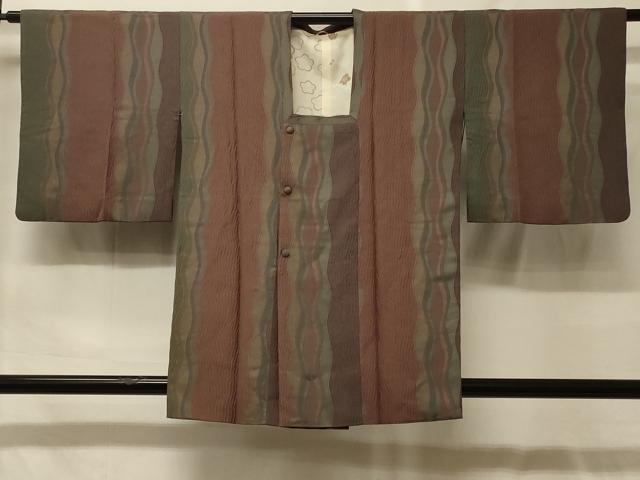 平和屋着物＃道行コート　地紋起こし　変わり間道　正絹　逸品　CABF9040in