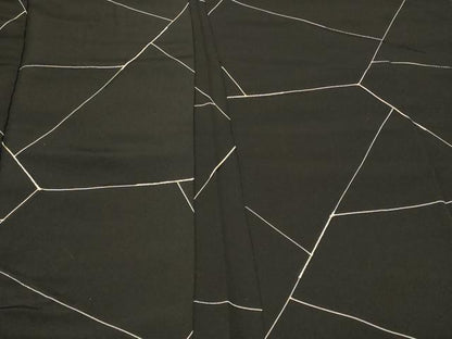 平和屋着物＃羽織　切嵌文　黒地　正絹　逸品　CABF9046in