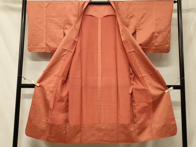 平和屋着物＃道行コート　雨コート　単衣　縞　ロング丈　正絹　逸品　CABF9049in