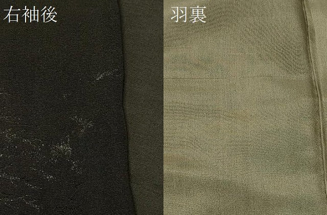 平和屋着物＃羽織　寿光織　樹林文　黒地　金銀糸　正絹　逸品　CABF9052in