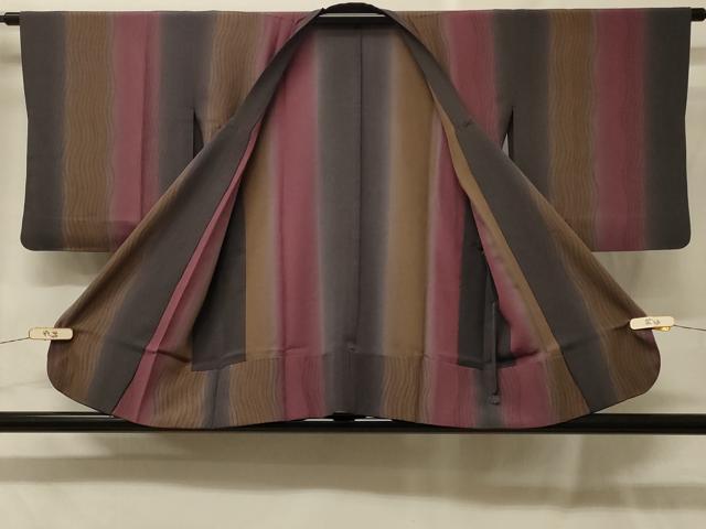 平和屋着物＃道行コート　単衣　変わり間道　暈し染め　正絹　逸品　CABF9056in