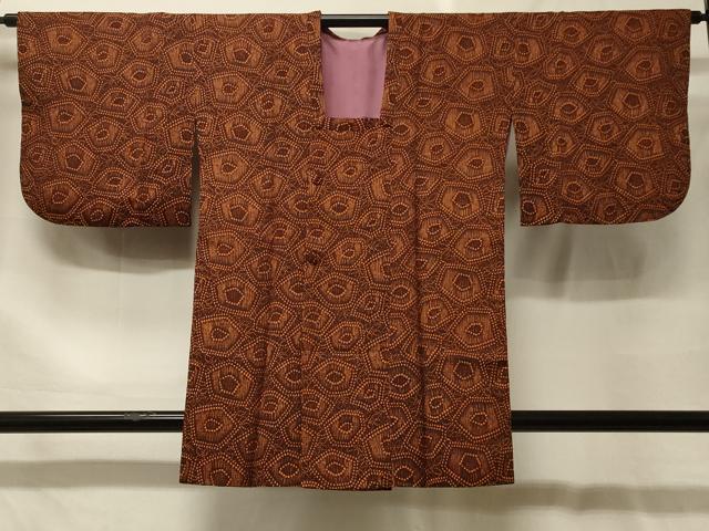 平和屋着物＃道行コート　幾何学文様　正絹　逸品　CABF9058in