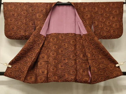 平和屋着物＃道行コート　幾何学文様　正絹　逸品　CABF9058in