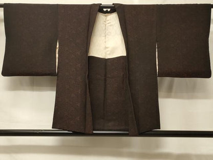 平和屋着物＃羽織　寿光織　乱菊　黒地　金銀糸　正絹　逸品　CABF9059in